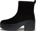 FitFlop Platfforms Suede Heeled Ankle Boots ZWART - Zwart