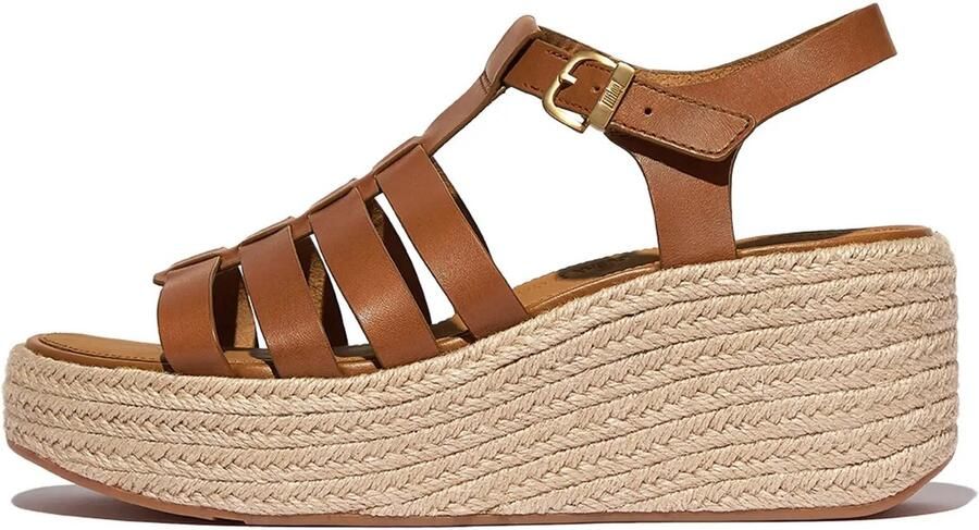 FitFlop Platfforms Espadr. Leather Fisherman Wedge Sandals BRUIN - Foto 3