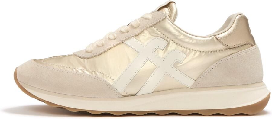 FitFlop Retro-Q FF Metalli Fabri Suede Sneakers Dames Sneakers Metallic Beige