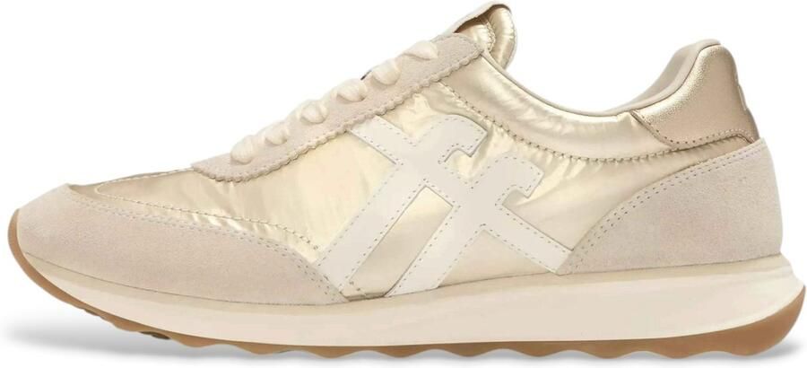 FitFlop Retro-Q FF Metalli Fabri Suede Sneakers Dames Sneakers Metallic Beige