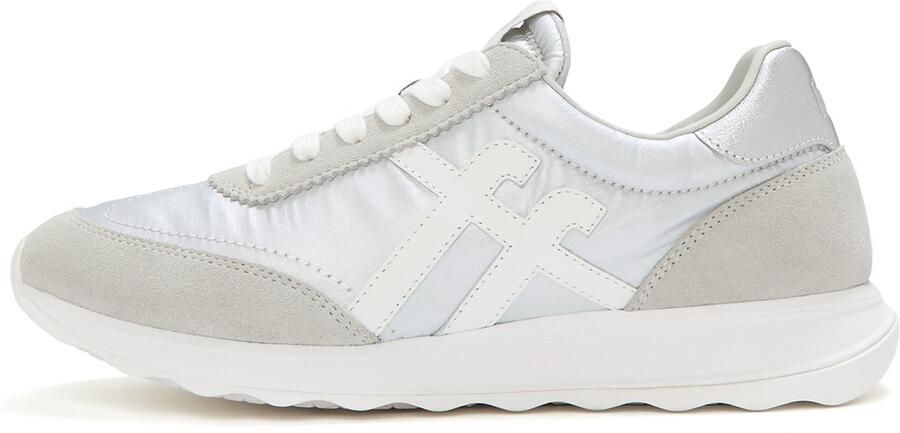 FitFlop Retro-Q FF Metalli Fabri Suede Sneakers Dames Sneakers Metallic Wit