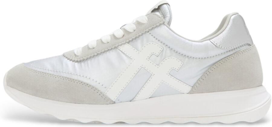 FitFlop Retro-Q FF Metalli Fabri Suede Sneakers Dames Sneakers Metallic Wit