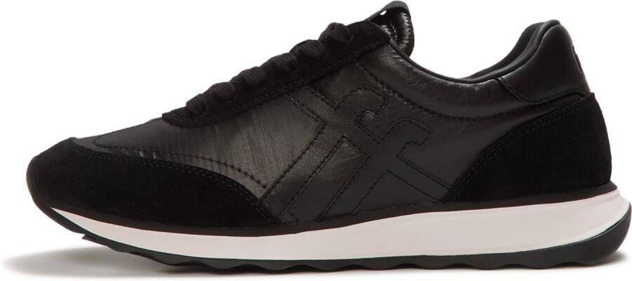 FitFlop Retro-Q FF Metalli Fabri Suede Sneakers Dames Sneakers Zwart