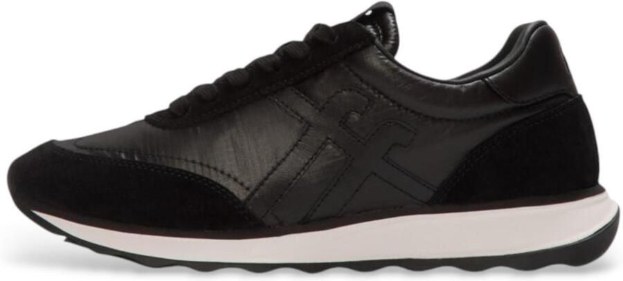 FitFlop Retro-Q FF Metalli Fabri Suede Sneakers Dames Sneakers Zwart