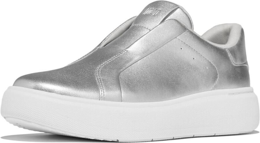 FitFlop Rtg Leather Laceless Sneakers ZILVER