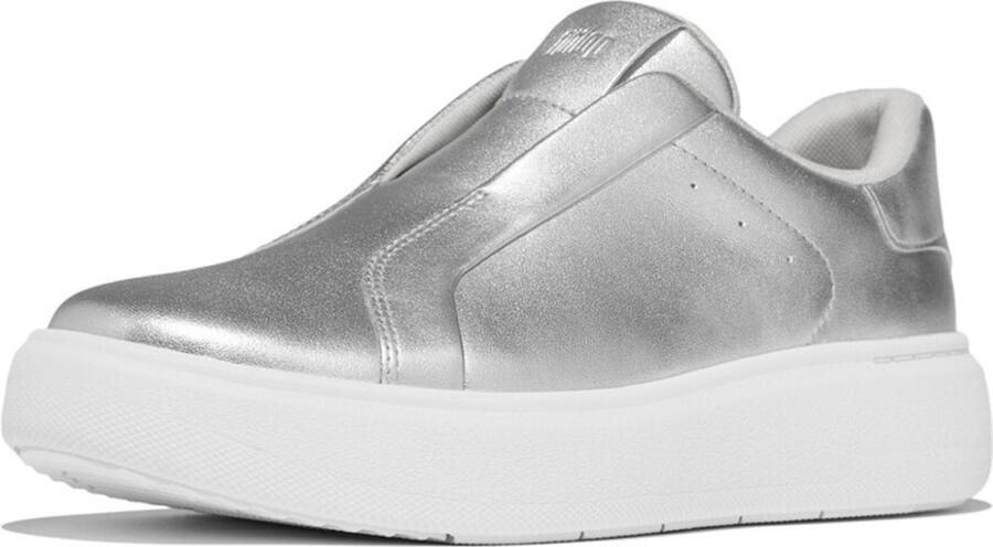 FitFlop Rtg Leather Laceless Sneakers ZILVER