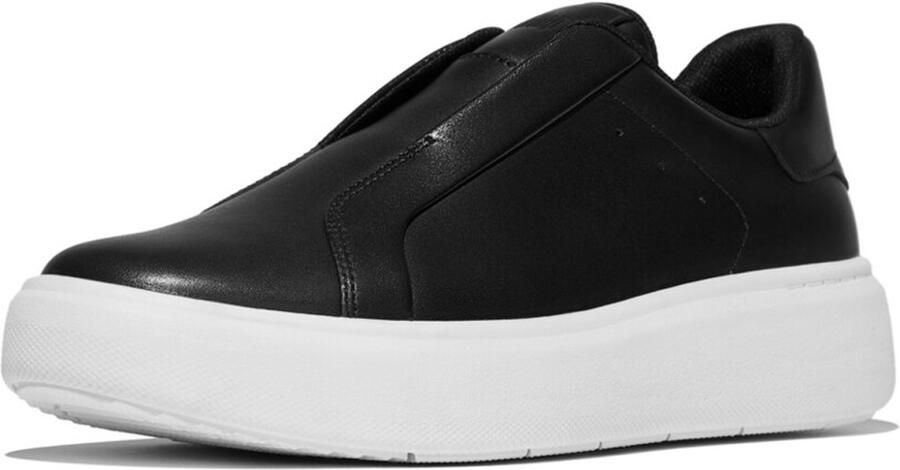 FitFlop Rtg Leather Laceless Sneakers ZWART