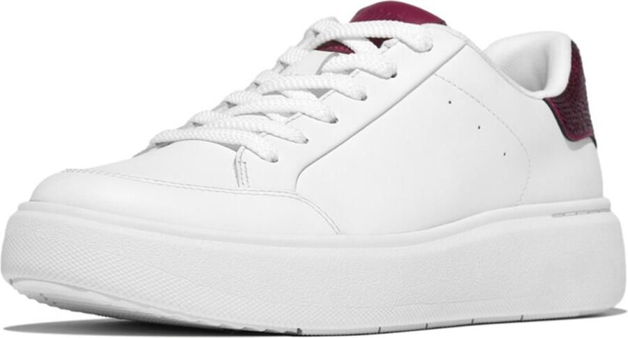 FitFlop Rtg Sequin-Backtab Leather Sneakers WIT