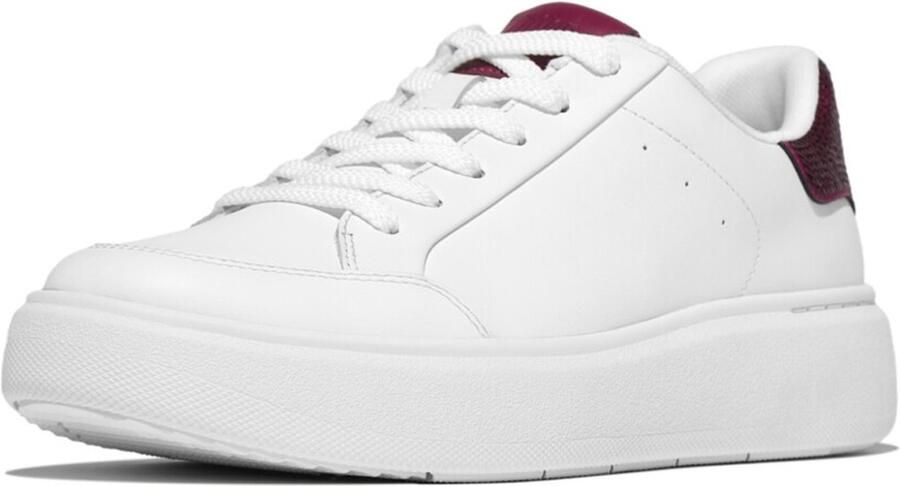 FitFlop Rtg Sequin-Backtab Leather Sneakers WIT