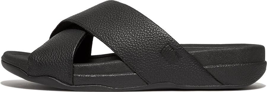 FitFlop Sandalen Surfer Mens Tumbled-Leather Cross Slides HA6 Black - Foto 2