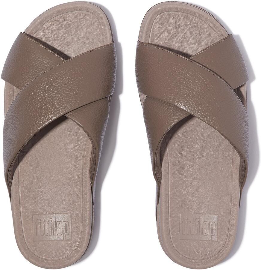 FitFlop Sandalen Surfer Mens Tumbled-Leather Cross Slides HA6 Java - Foto 2