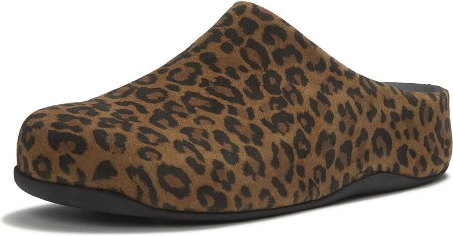 FitFlop Shuv Suede Leopard Mules BRUIN