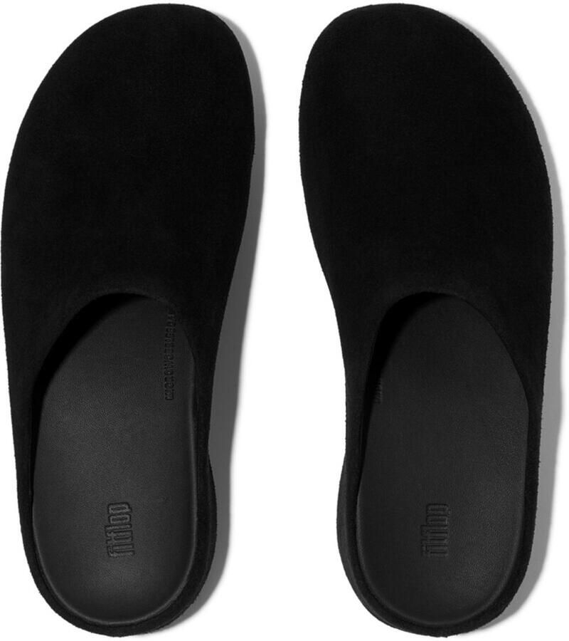 FitFlop Shuv Tumbled-Leather Clogs ZWART - Foto 2