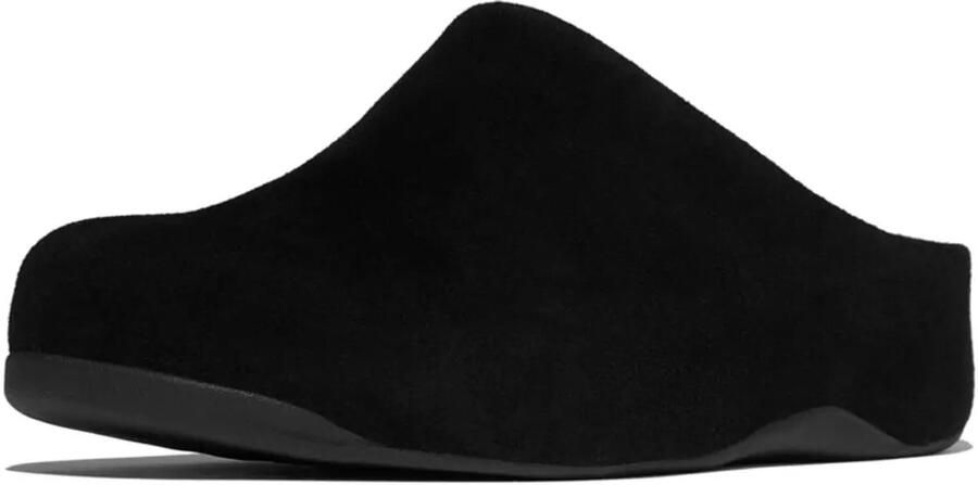 FitFlop Shuv Tumbled-Leather Clogs ZWART