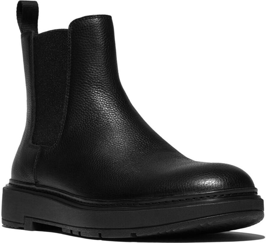 FitFlop Skandi Tumbled Leather Chelsea Booties Zwart Man
