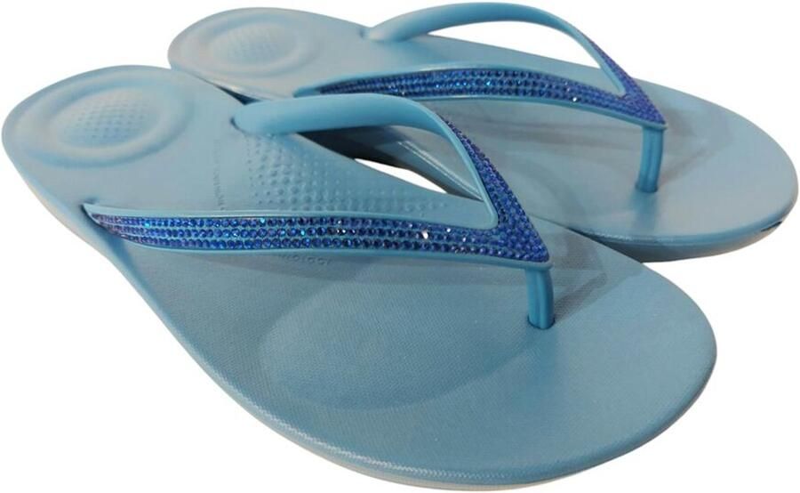 FitFlop Slipper Iqushion Sparkle French Blue Blauw