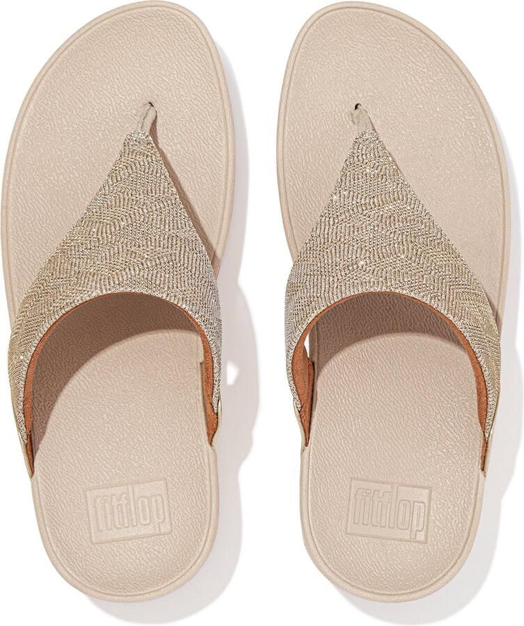 FitFlop Lulu Geo Glitz Toepost Slippers voor Vrouwen Goud - Foto 3