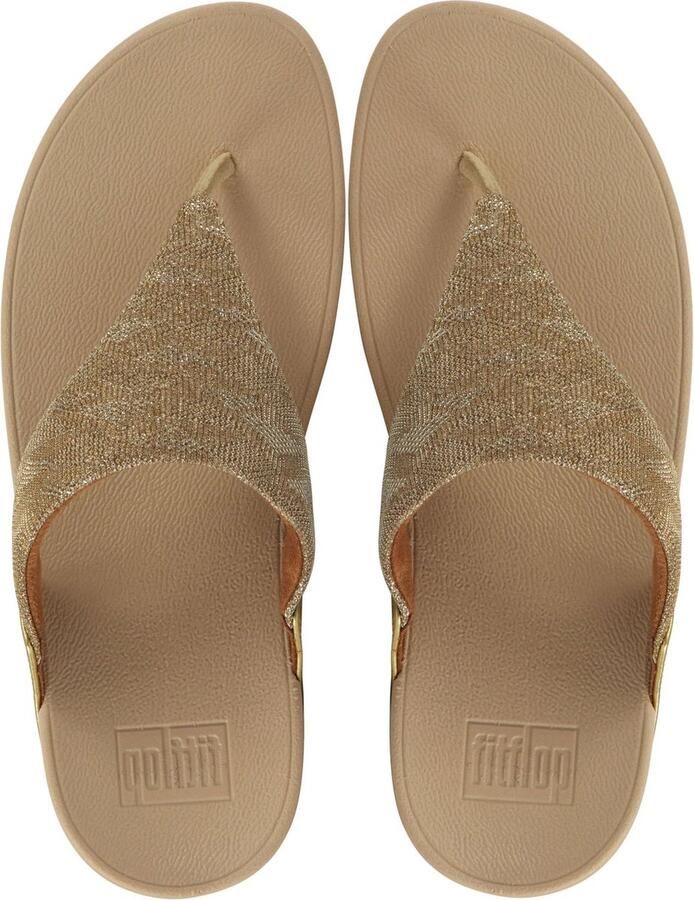 FitFlop Lulu Geo Glitz Toepost Slippers voor Vrouwen Goud - Foto 4
