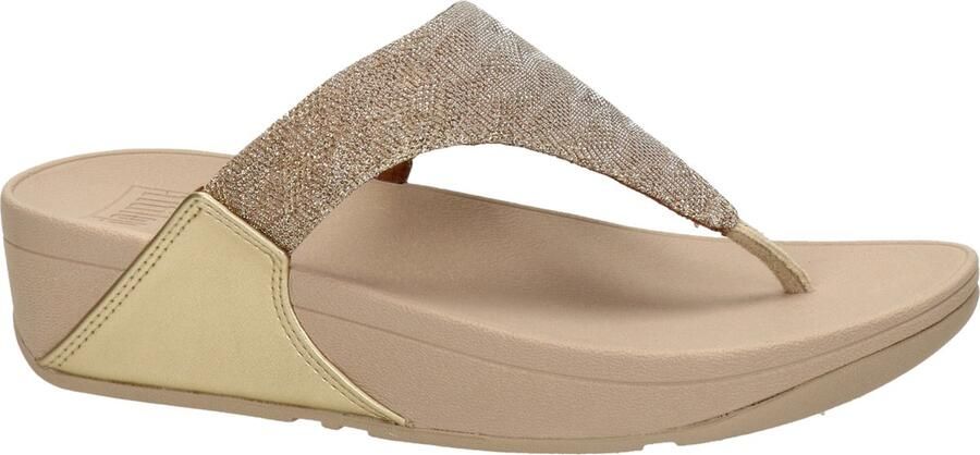 FitFlop Lulu Geo Glitz Toepost Slippers voor Vrouwen Goud - Foto 11