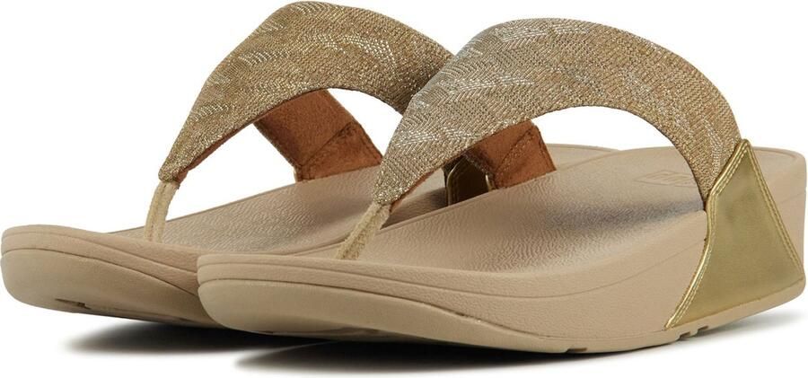 FitFlop Lulu Geo Glitz Toepost Slippers voor Vrouwen Goud - Foto 10