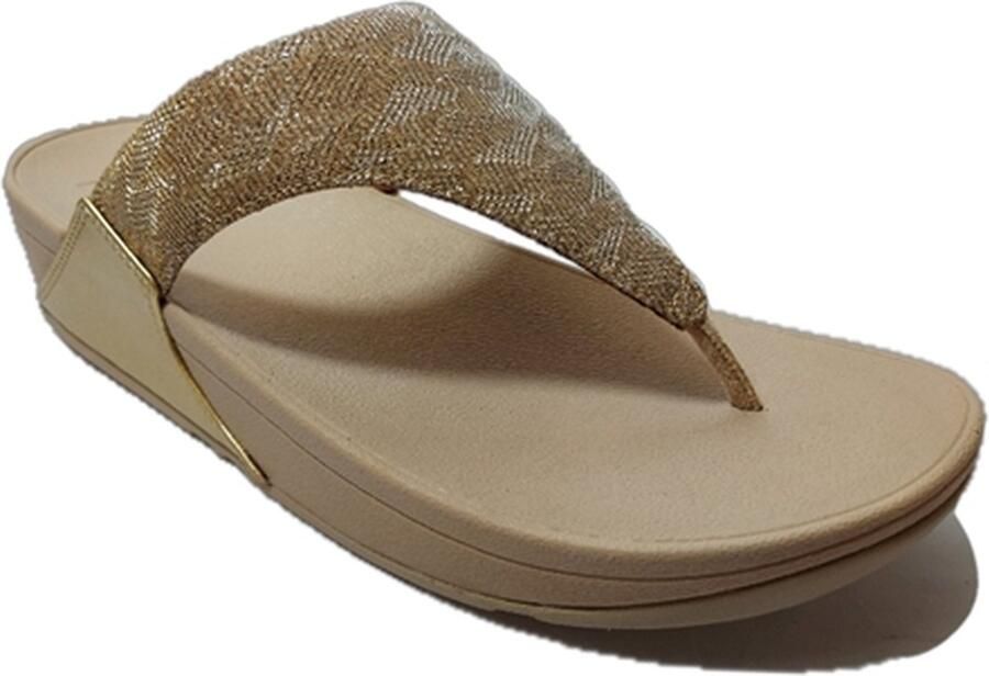 FitFlop Lulu Geo Glitz Toepost Slippers voor Vrouwen Goud - Foto 7