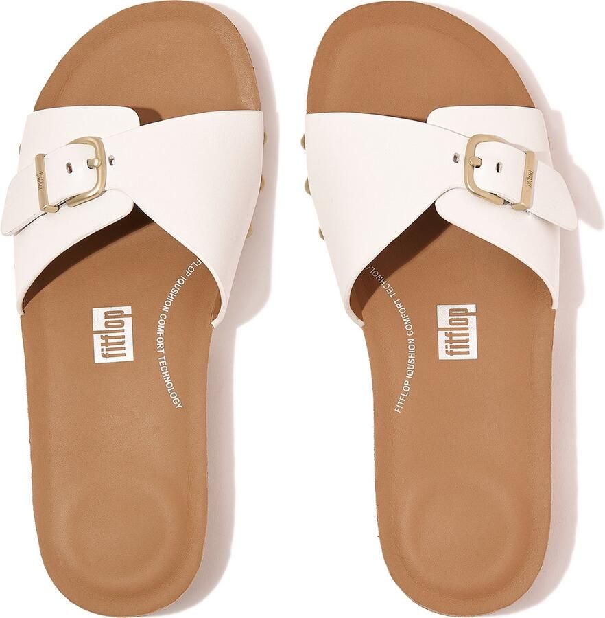 FitFlop iQushion Adjustable Buckle Leather Slippers Dames - Foto 3