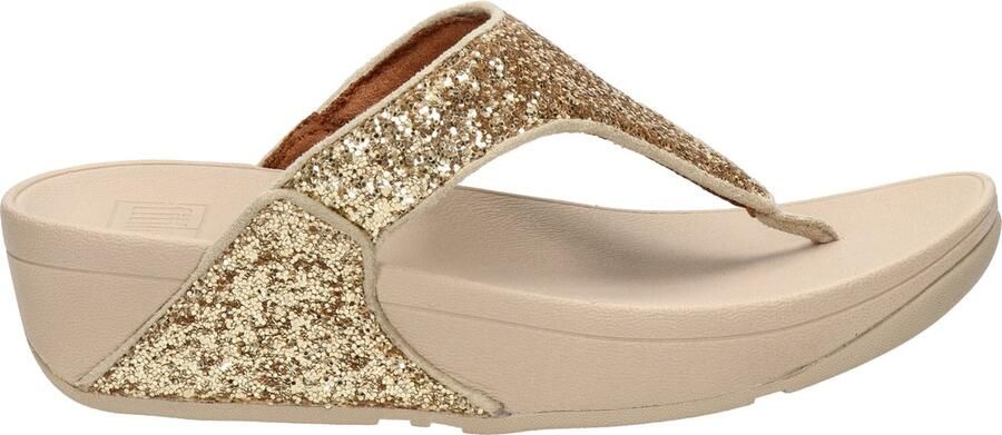 FitFlop Lulu Glitter Toe Thongs PU Glitter Teenslippers goudkleur - Foto 4