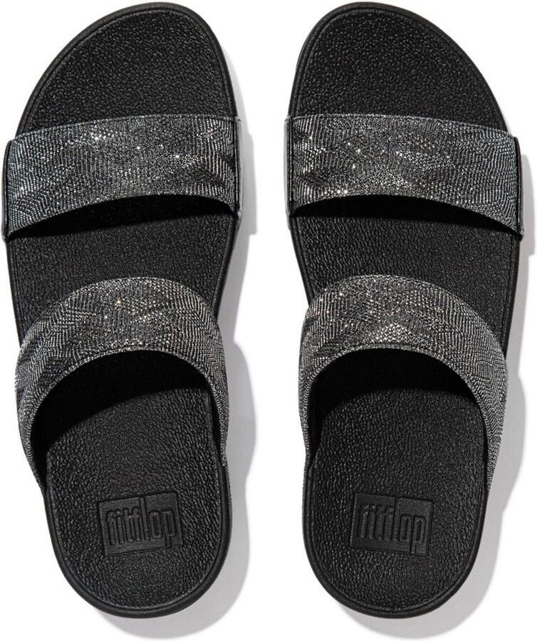 FitFlop Lulu Glitter Splash Slide dames slipper Zwart - Foto 3