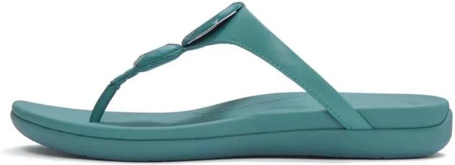 FitFlop Solay Glossy Disc Toe Post Sandalen Groen Vrouw