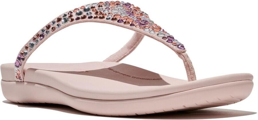 FitFlop Solay Mixed-Crystal Toe-Post Sandals Dames Sandalen Nude Rose