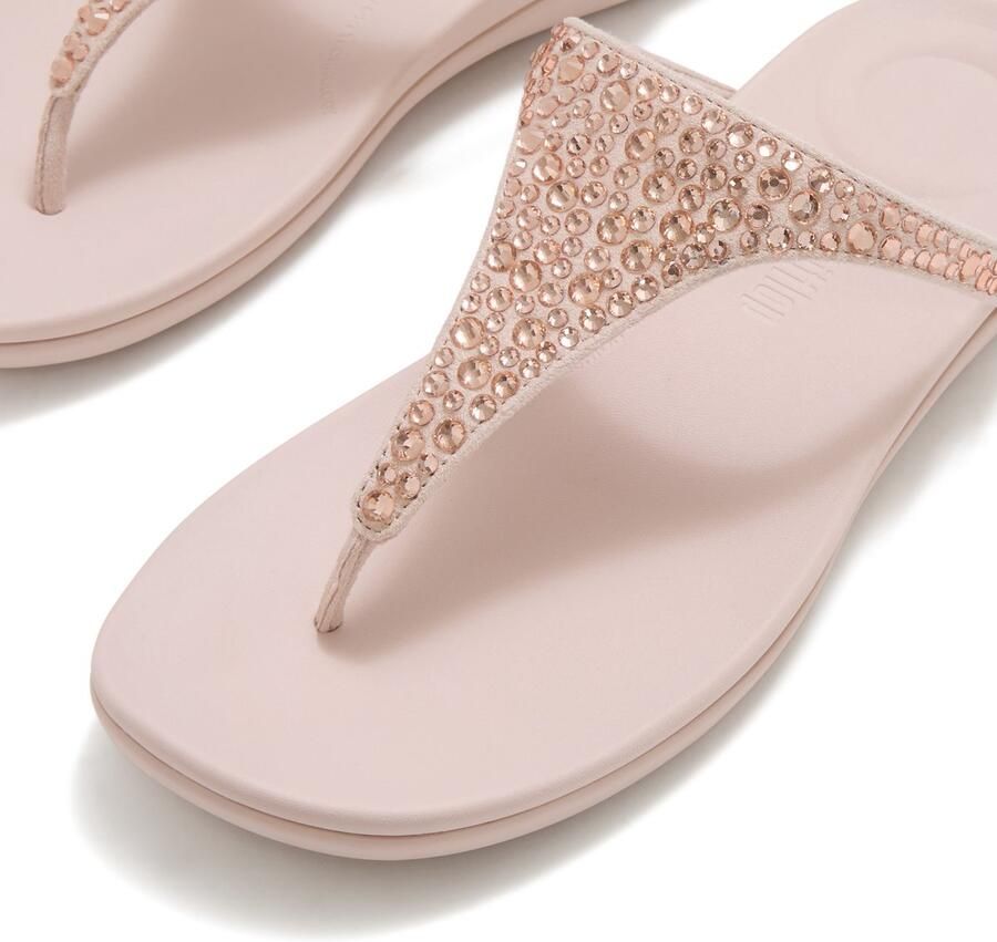 FitFlop Solay Mixed-Crystal Toe-Post Sandals Dames Sandalen Nude Rose