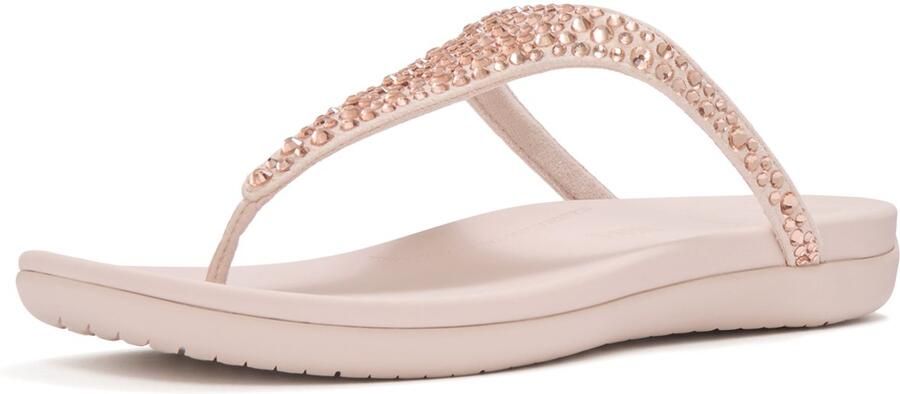 FitFlop Solay Mixed-Crystal Toe-Post Sandals Dames Sandalen Nude Rose
