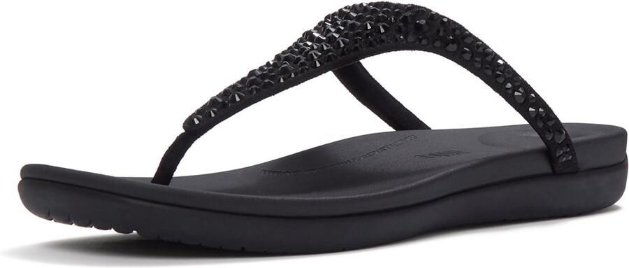 FitFlop Solay Mixed-Crystal Toe-Post Sandals Dames Sandalen Zwart