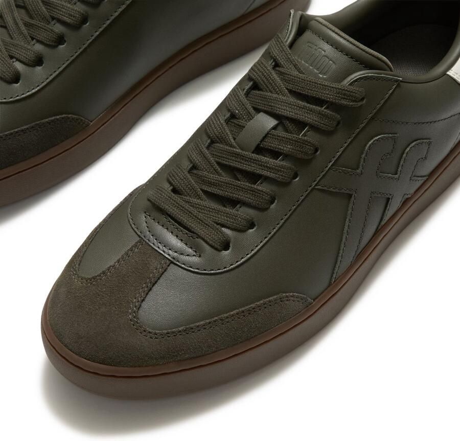 FitFlop The Dash FF Mens Suede Leather T-Toe Trainers OLIJFGROEN