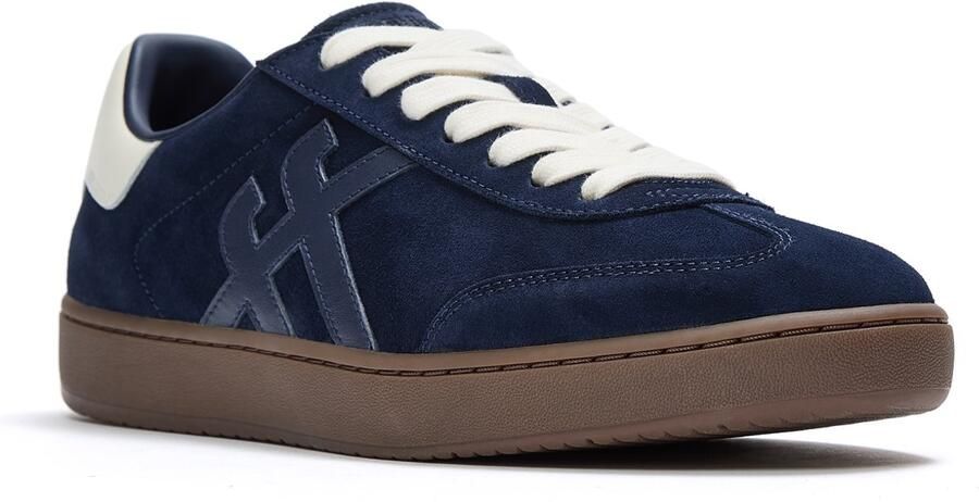 FitFlop De Dash FF herensneakers van suède met T-neus DONKERBLAUW