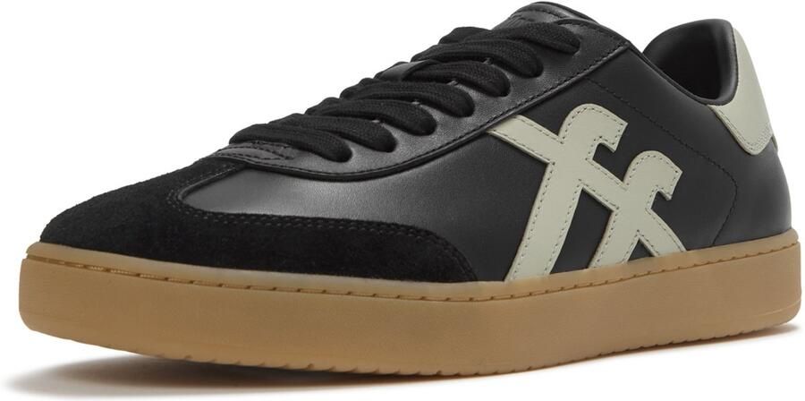 FitFlop The Dash Mens T-Toe Leather Sneakers ZWART