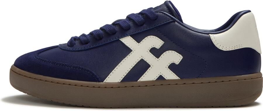 FitFlop The Dash T-Toe Leather Sneakers BLAUW