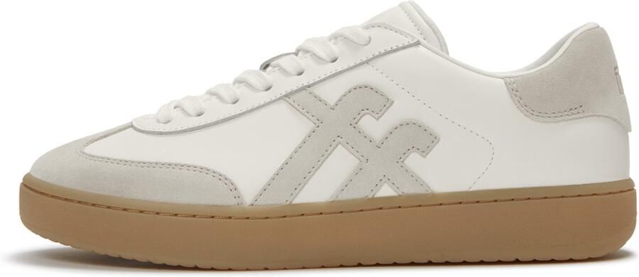 FitFlop The Dash T-Toe Leather Suede Sneakers WIT