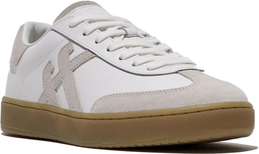 FitFlop The Dash T-Toe Leather Suede Sneakers WIT