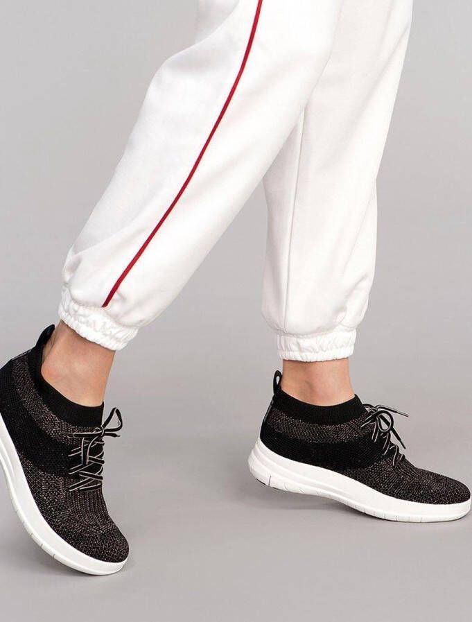 FitFlop Uberknit Slip-On High Top Sneaker laag gekleed Dames Zwart;Zwarte J30-501 -Black Bronze Metall - Foto 5