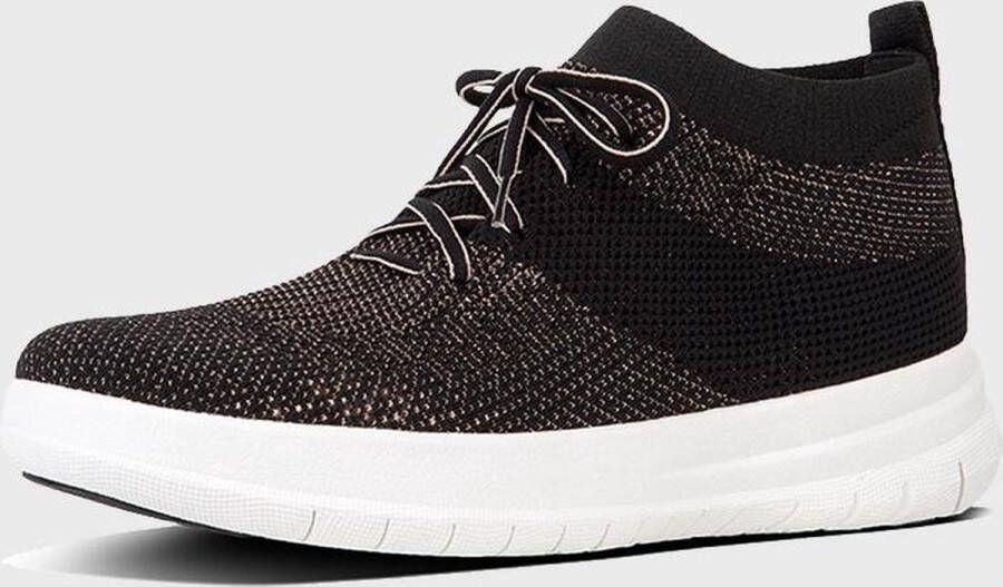 FitFlop Uberknit Slip-On High Top Sneaker laag gekleed Dames Zwart;Zwarte J30-501 -Black Bronze Metall - Foto 6