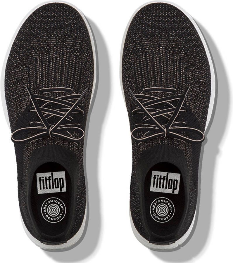 FitFlop Uberknit Slip-On High Top Sneaker laag gekleed Dames Zwart;Zwarte J30-501 -Black Bronze Metall - Foto 3