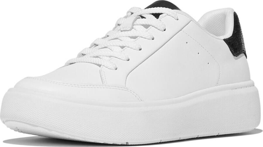 FitFlop vrouwen sneaker Rtg Sequin-Backtab Leather Sneakers Urban White Black
