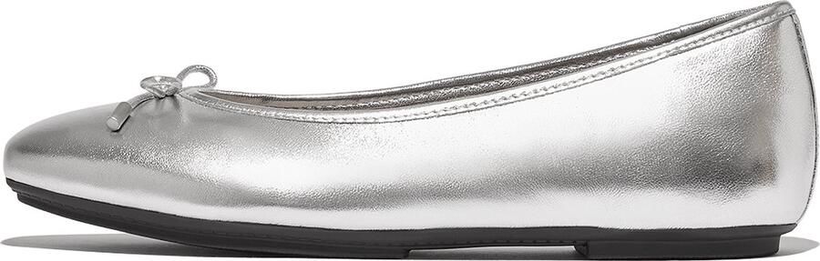 Fitflop Ballerina's Delicato Bow Loafer lage schoen slipper in metallic look smalle vorm - Foto 2