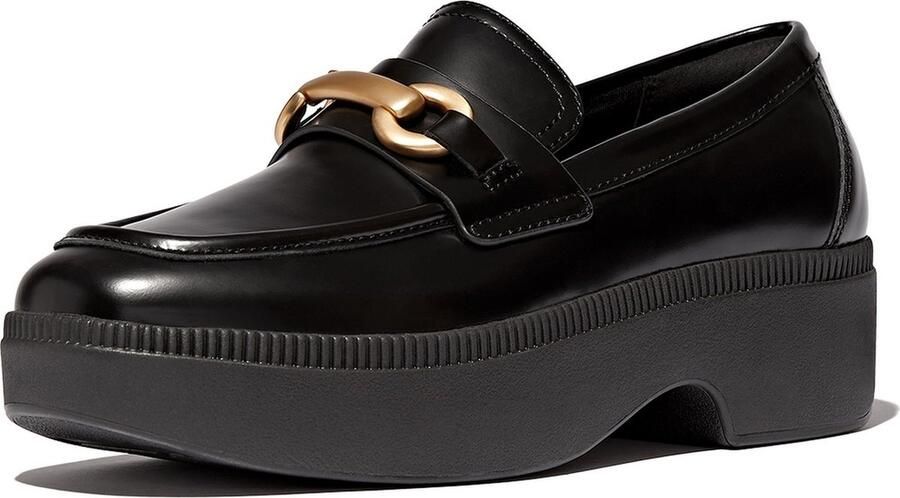 Fitflop Loafers Chunky Snaffle Box Loafer instapschoen met mooie siergesp smalle vorm