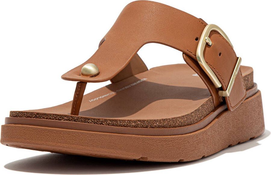 FitFlop Gen-FF Buckle Leather Toe-Post Sandals BRUIN