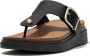 FitFlop Gen-FF Buckle Leather Toe-Post Sandals ZWART - Thumbnail 1