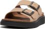 FitFlop Gen-FF Buckle Two-Bar Leather Slides BEIGE - Thumbnail 1