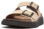 FitFlop Gen-FF Buckle Two-Bar Leather Slides BEIGE - Thumbnail 1