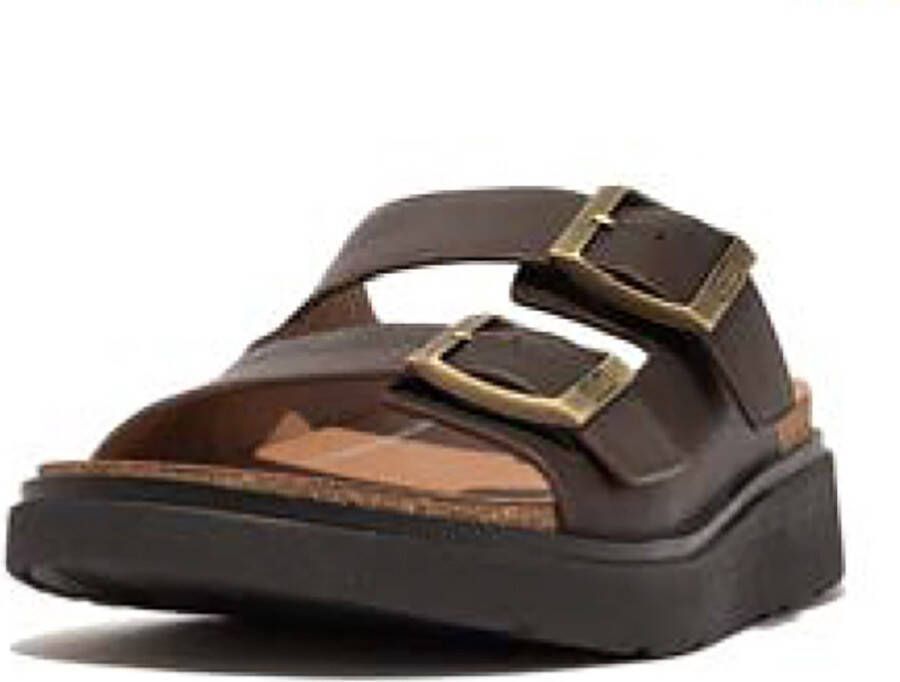 FitFlop Gen-FF Buckle Two-Bar Leather Slides BRUIN